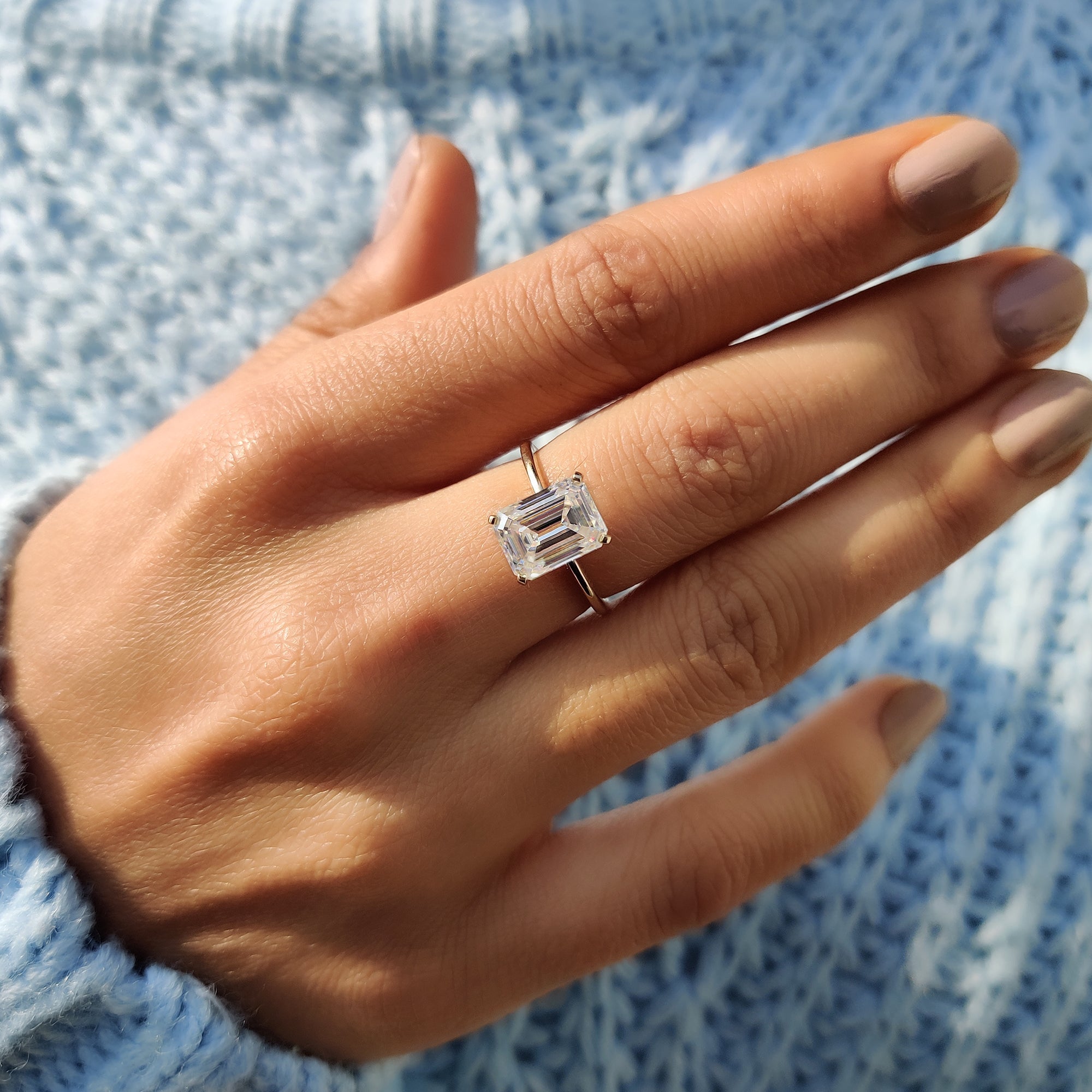 Emerald Cut Solitaire Ring - Yellow Gold