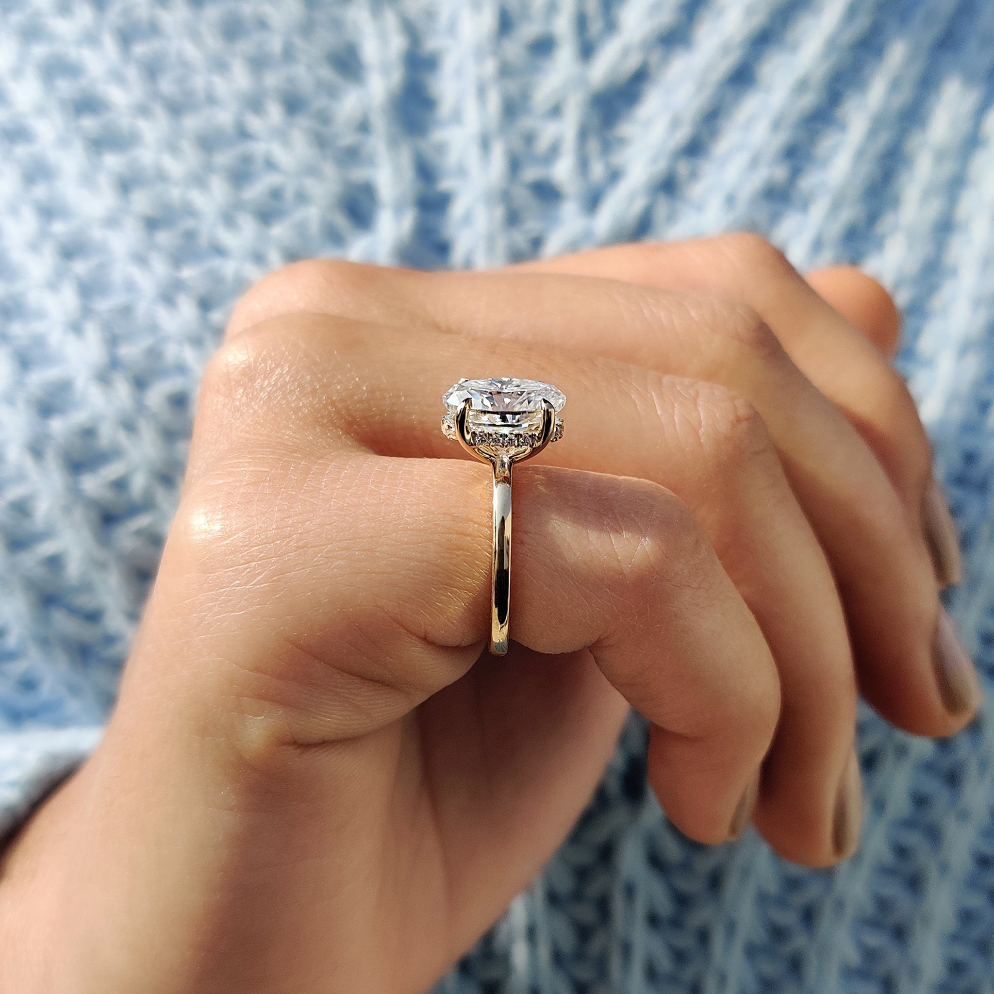 Oval Cut Hidden Halo Ring Secondary image