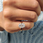 Oval Cut Hidden Halo Ring