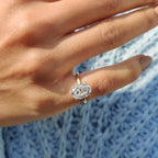 Oval Cut Hidden Halo Ring