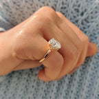 Oval Cut Hidden Halo Ring