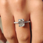 Hidden Halo Cushion Cut Ring