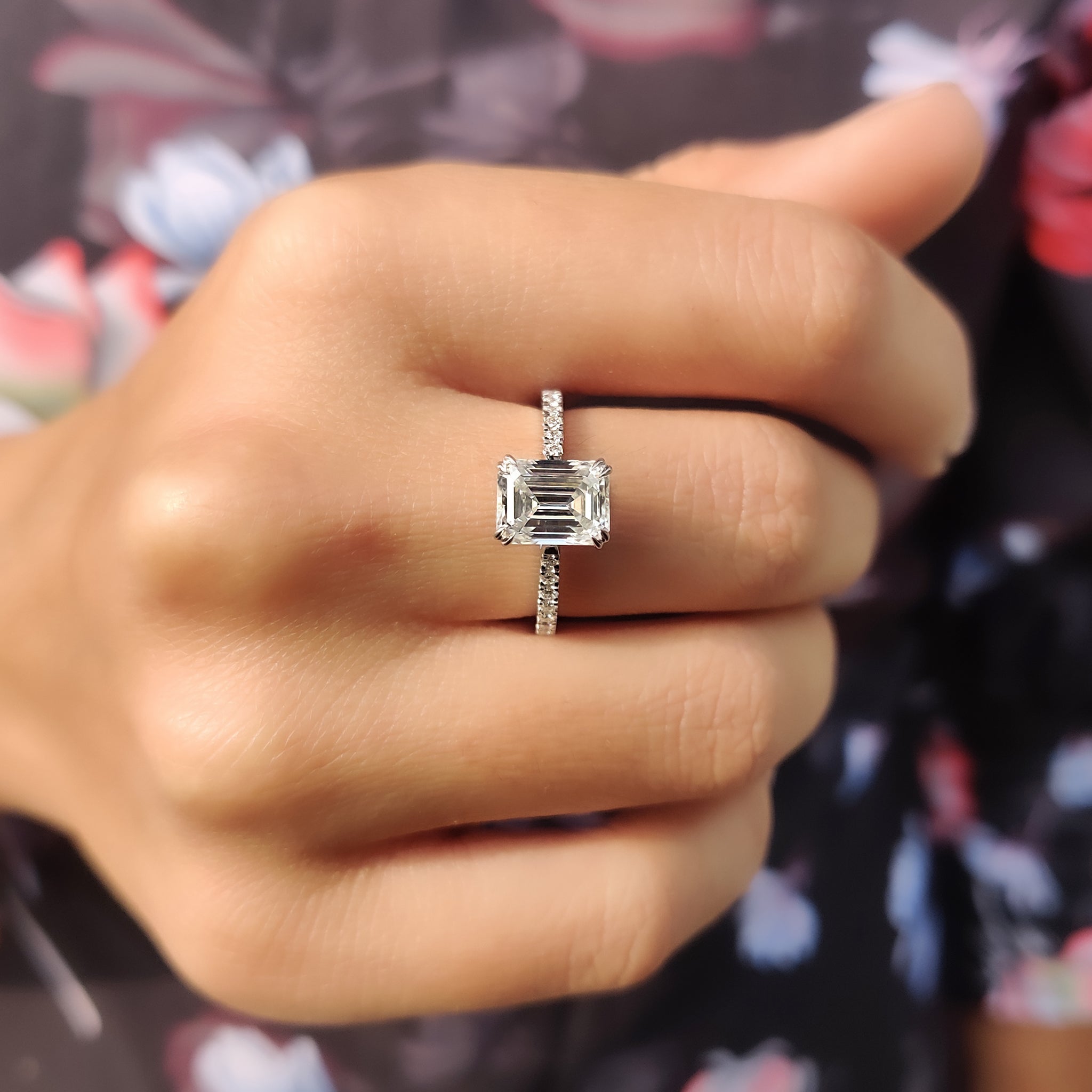 Hidden Halo Cushion Cut Ring