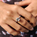 Hidden Halo Cushion Cut Ring