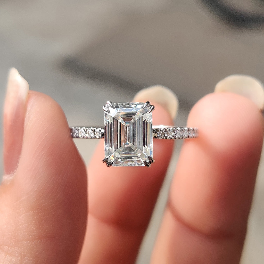 Hidden Halo Cushion Cut Ring