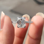 Hidden Halo Cushion Cut Ring