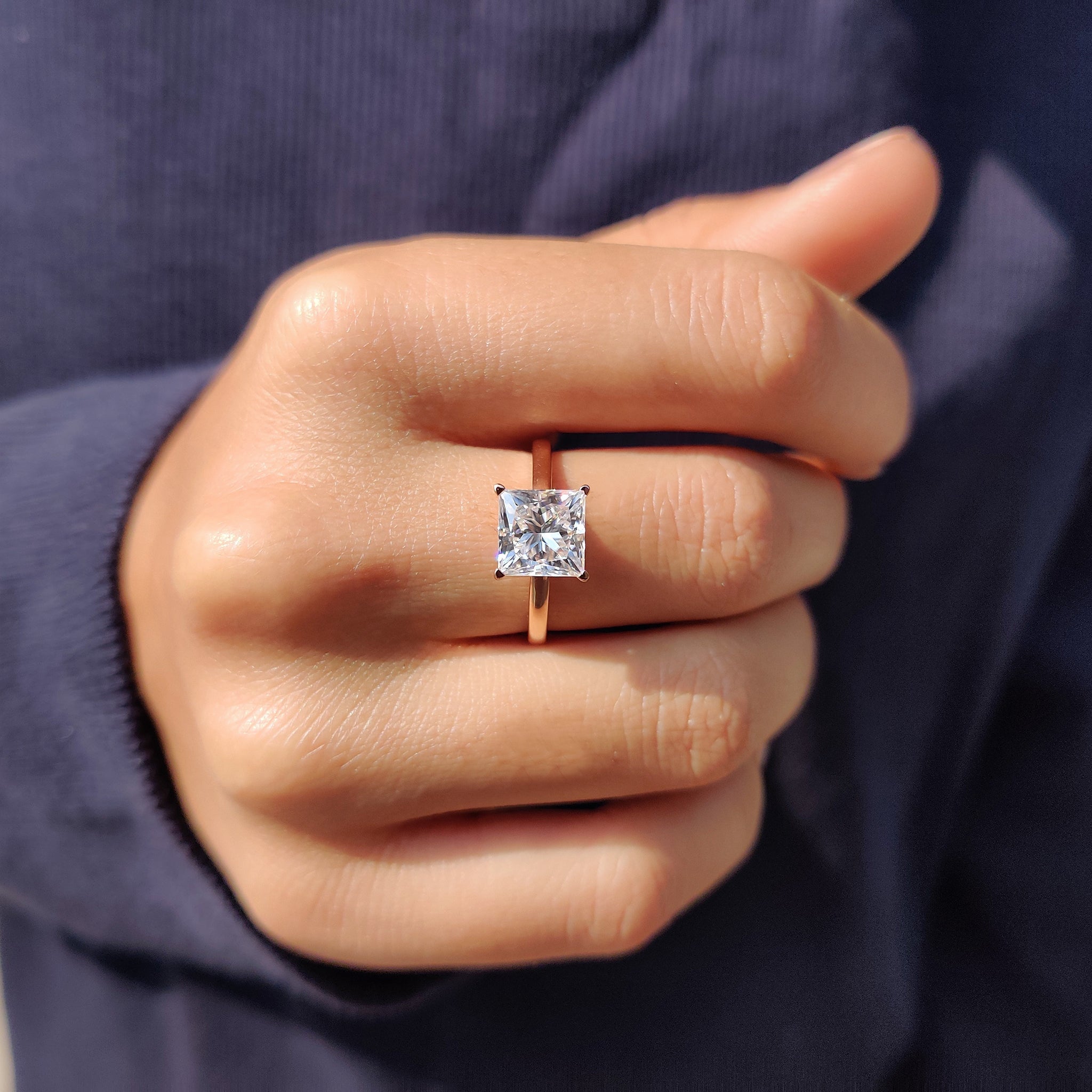 Princess Cut Engagement Ring In Solitaire Setting Secondary image