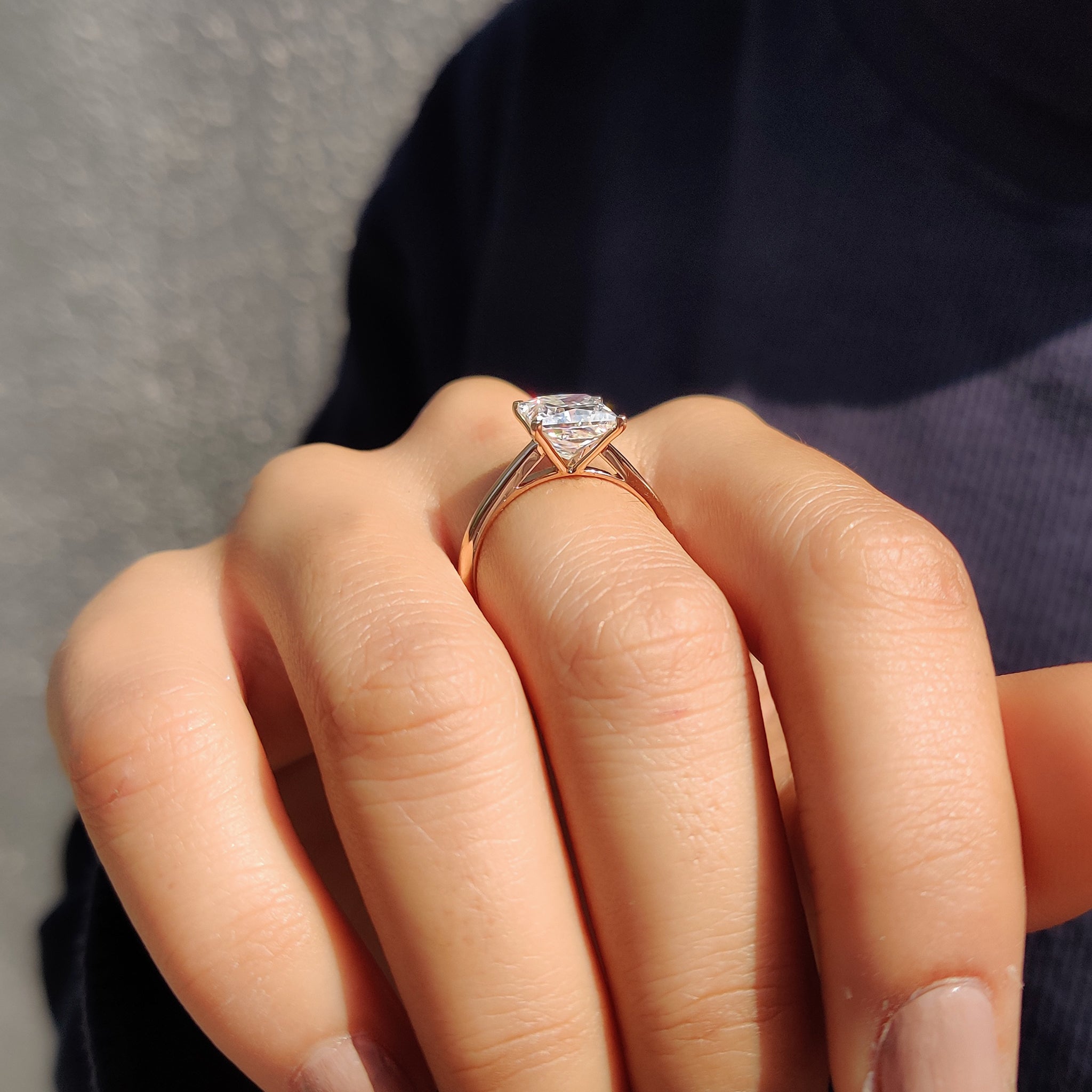 Princess Cut Engagement Ring In Solitaire Setting