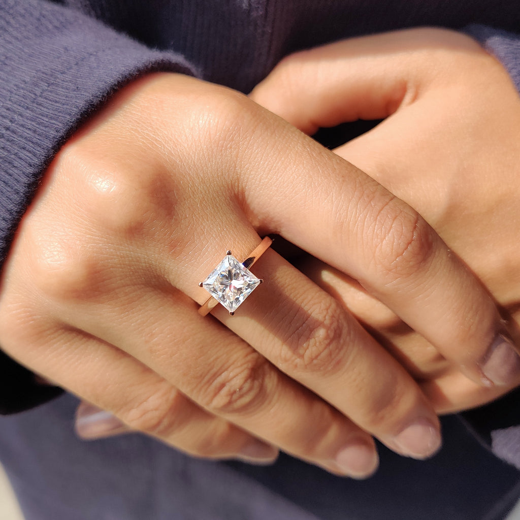 Princess Cut Engagement Ring In Solitaire Setting