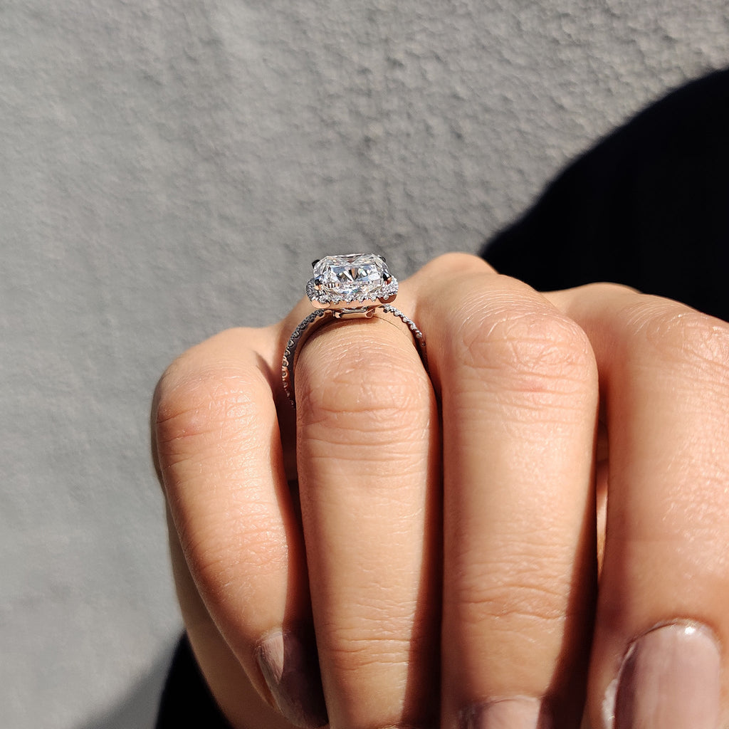 Cushion Cut Engagement Ring In Halo Style