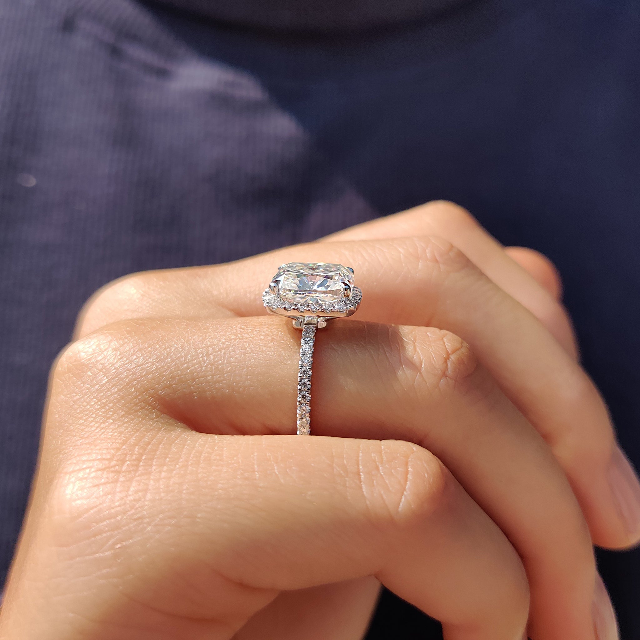 Cushion Cut Engagement Ring In Halo Style