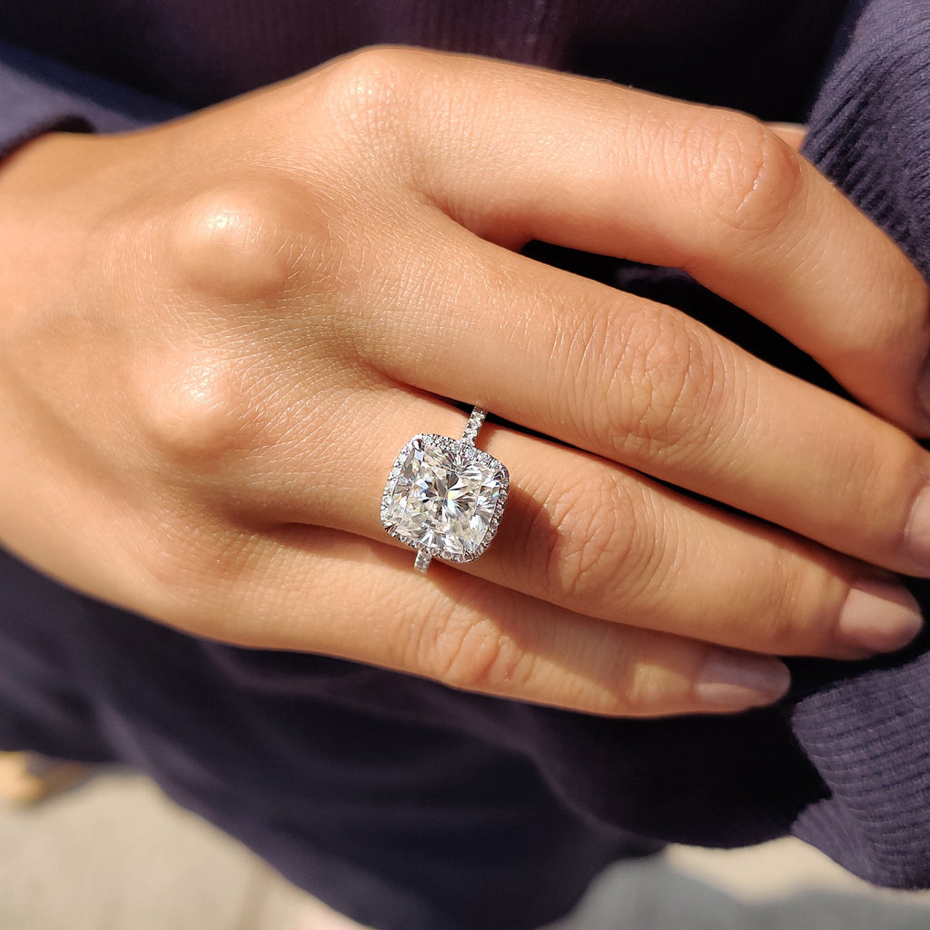 Cushion Cut Engagement Ring In Halo Style