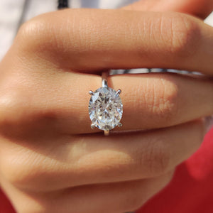 Oval Shaped Diamond Ring In East West Style