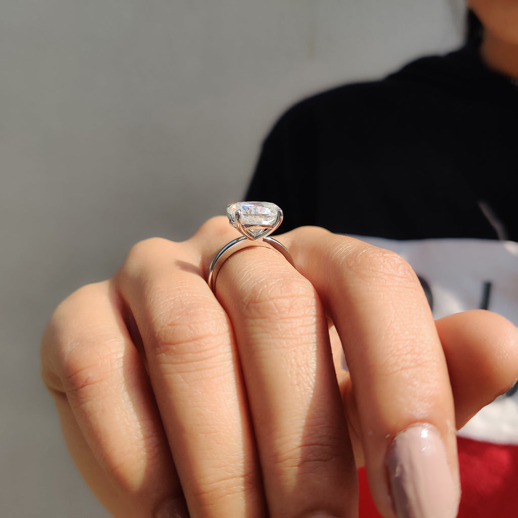 Oval Shaped Diamond Ring In East West Style