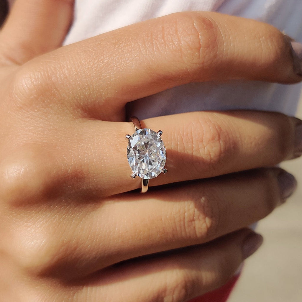 East West Oval Engagement Ring