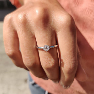 Round Old European Cut Solitaire Engagement Ring