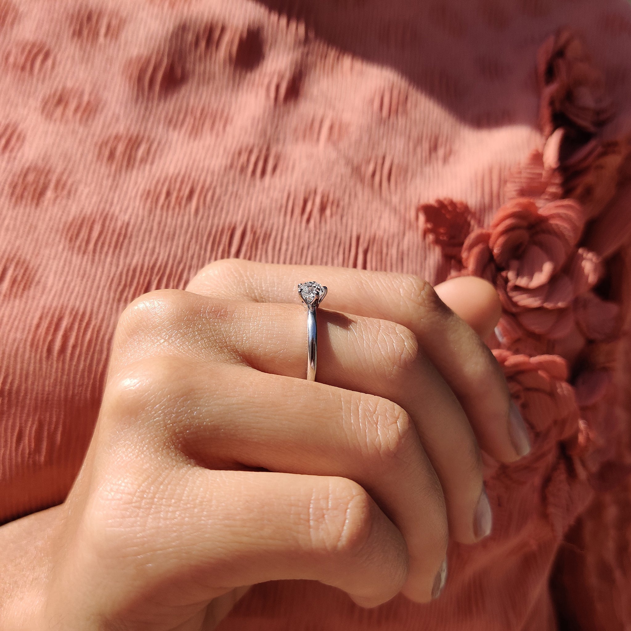 Round Old European Cut Solitaire Engagement Ring Secondary image