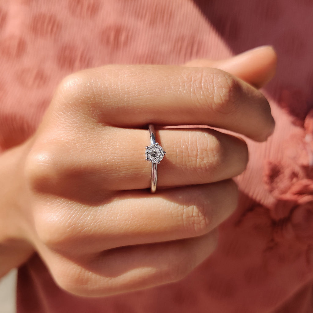 Round Old European Cut Solitaire Engagement Ring