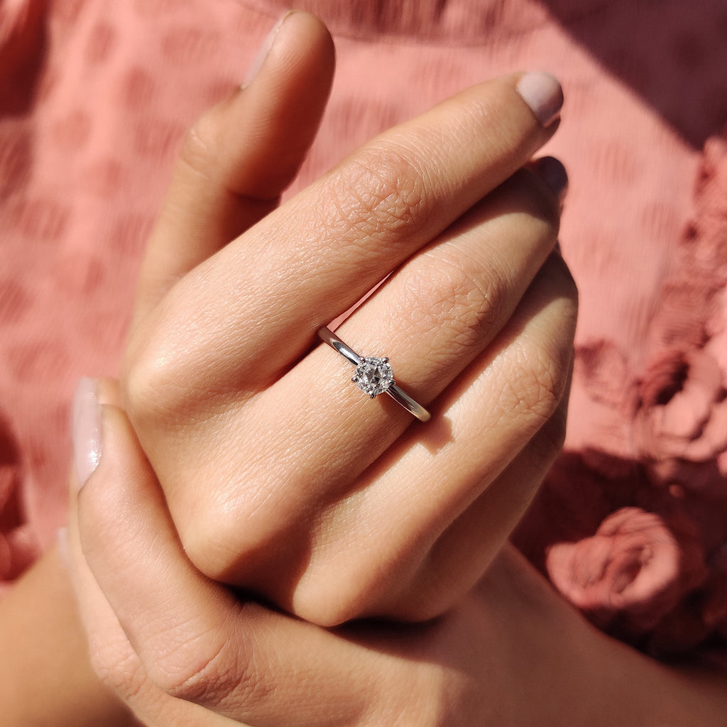 Round Old European Cut Solitaire Engagement Ring