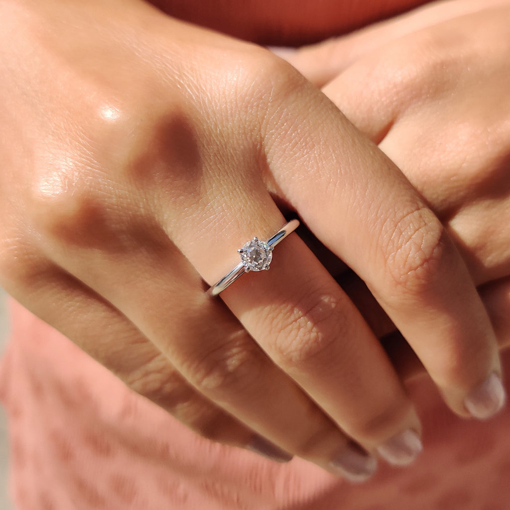 Round Old European Cut Solitaire Engagement Ring
