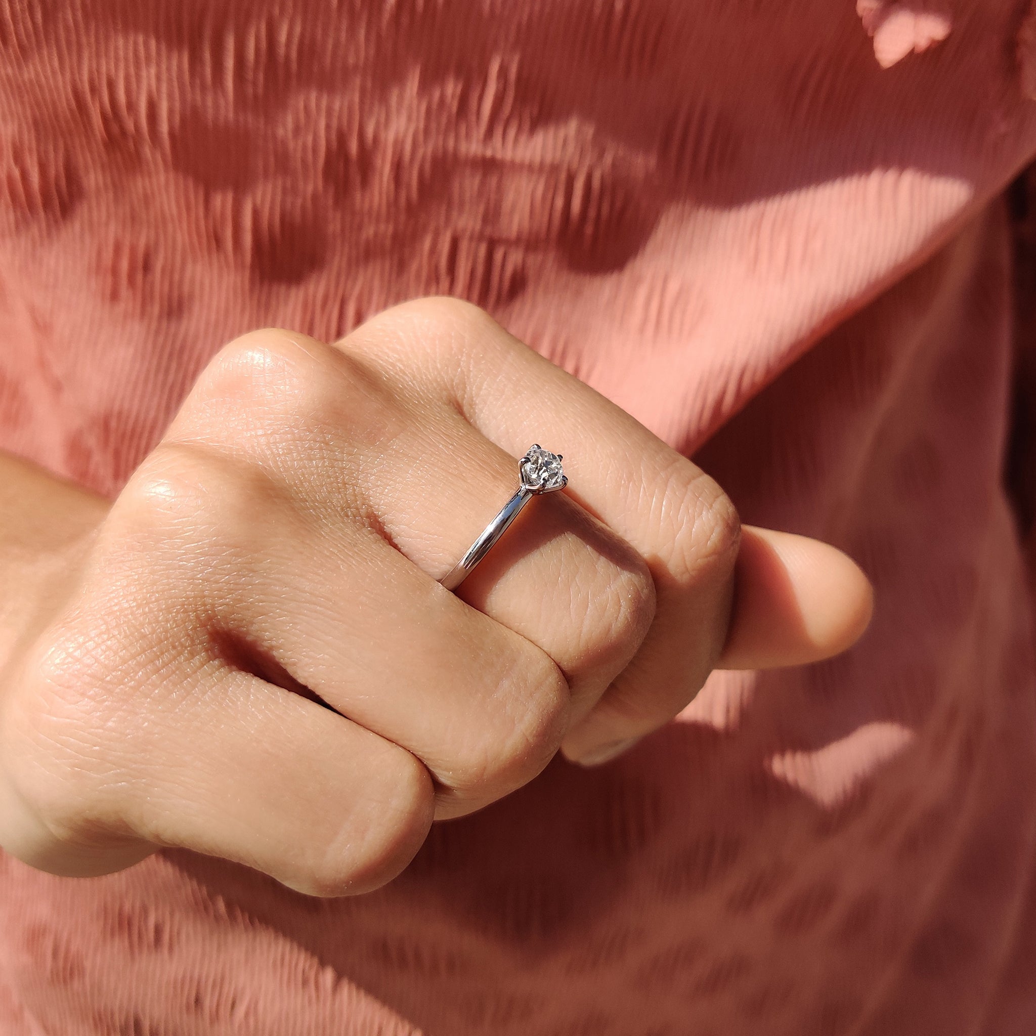 Round Old European Cut Solitaire Engagement Ring