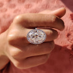 Oval Hybrid Halo Ring Setting