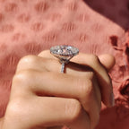 Oval Hybrid Halo Ring Setting
