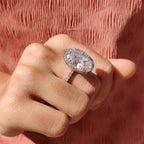 Oval Hybrid Halo Ring Setting