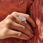 Oval Hybrid Halo Ring Setting