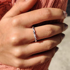 Round Cut Twisted Wedding Band