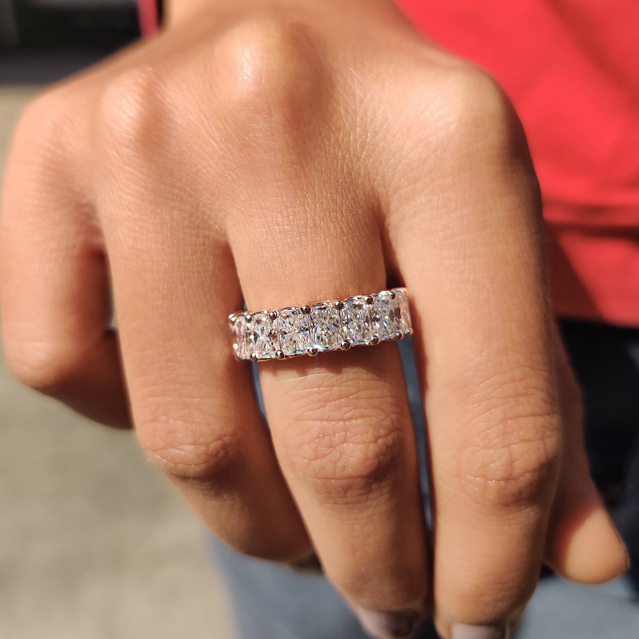Radiant Cut Wedding Band - Full Eternity Setting Image principale du produit