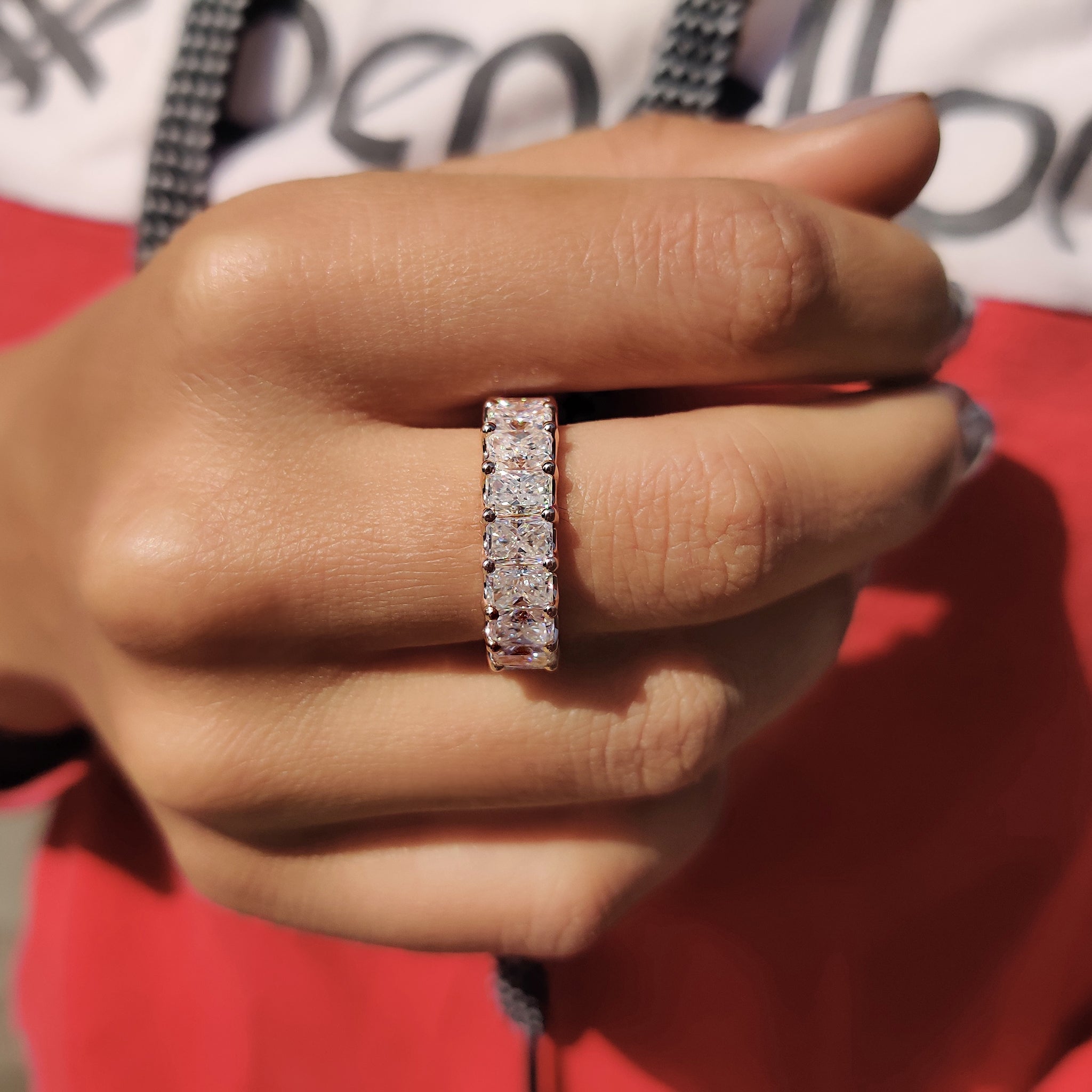 Radiant Cut Wedding Band - Full Eternity Setting Image secondaire du produit