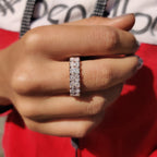 Rose Gold Radiant Cut Eternity Band