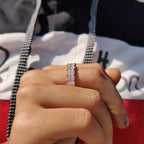 Rose Gold Radiant Cut Eternity Band