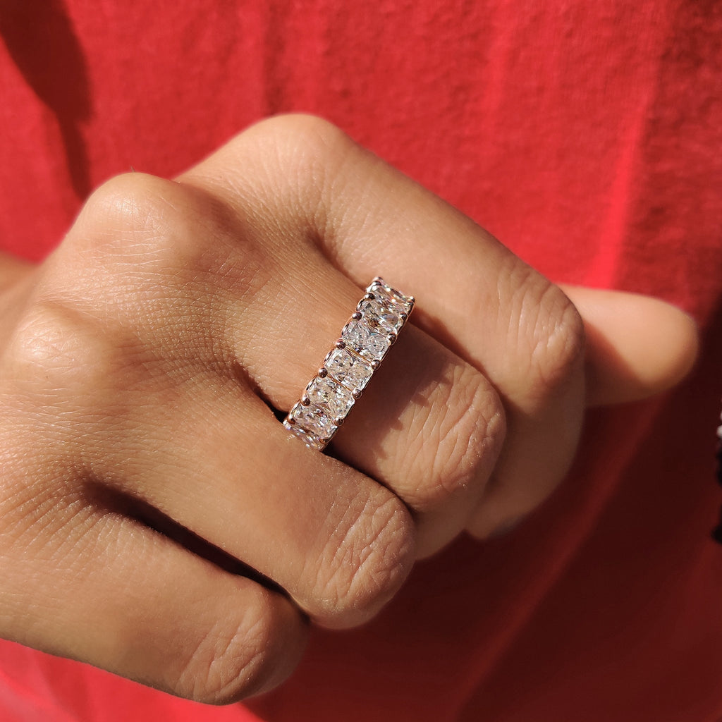 Radiant Cut Wedding Band - Full Eternity Setting