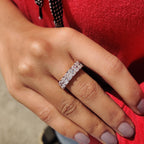 Rose Gold Radiant Cut Eternity Band