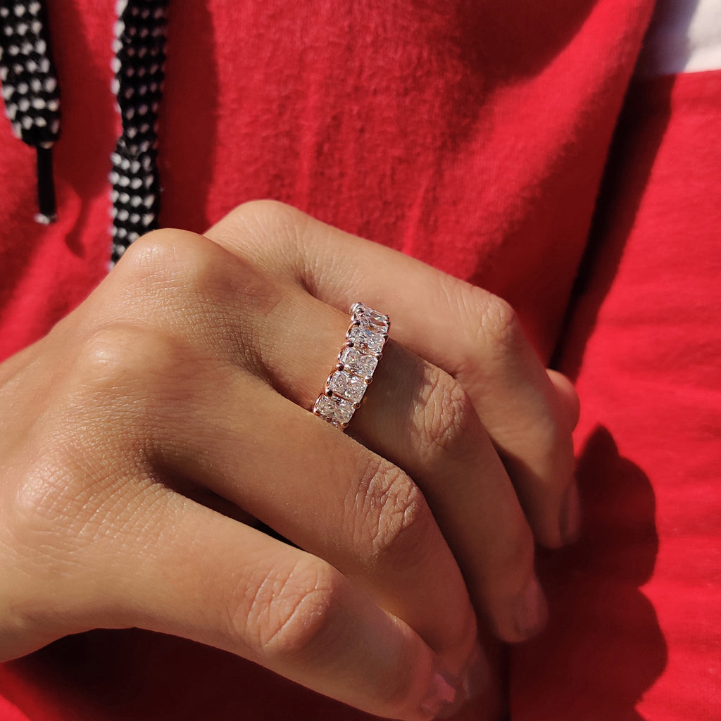 Radiant Cut Wedding Band - Full Eternity Setting