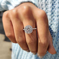 Round Halo Engagement Ring in 4 Prong Setting