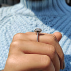 Round Halo Engagement Ring in 4 Prong Setting