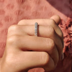 Three Row Diamond Band With Round Cut
