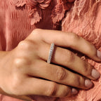 Three Row Diamond Band With Round Cut