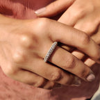 Three Row Diamond Band With Round Cut