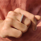 Three Row Diamond Band With Round Cut