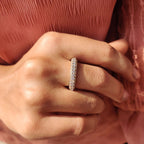 Three Row Diamond Band With Round Cut