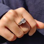 Emerald Engagement Ring With Baguette Side Stone