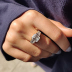 Emerald Engagement Ring With Baguette Side Stone