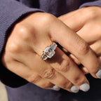 7 Stone Emerald And Baguette Cut Diamond Ring