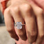 Cushion Cut Engagement Ring With Hidden Halo Setting