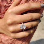 Cushion Cut Engagement Ring With Hidden Halo Setting
