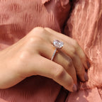 Cushion Cut Engagement Ring With Hidden Halo Setting